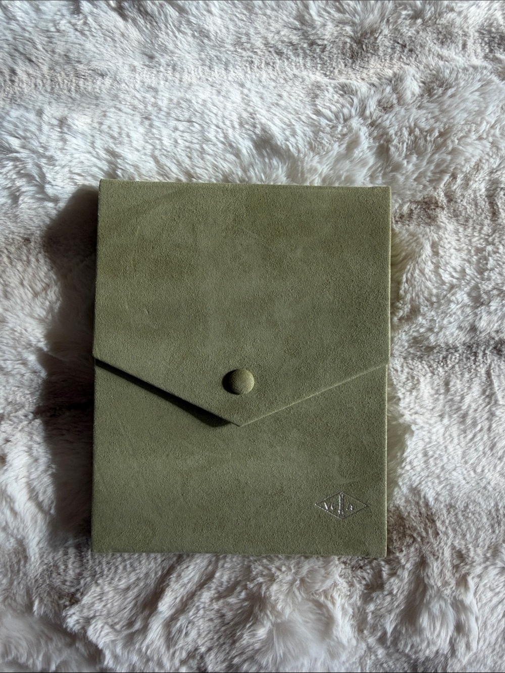 Olive Green Suede Envelope Men’s Bag
